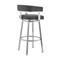 Armen Living Cohen 26" Gray Faux Leather and Brushed Stainless Steel Swivel Bar Stool 721535762163 - alternate 2